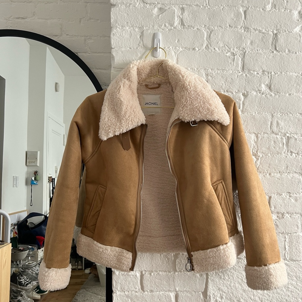 MONKI Faux Suede and Sherling Jacket - XS